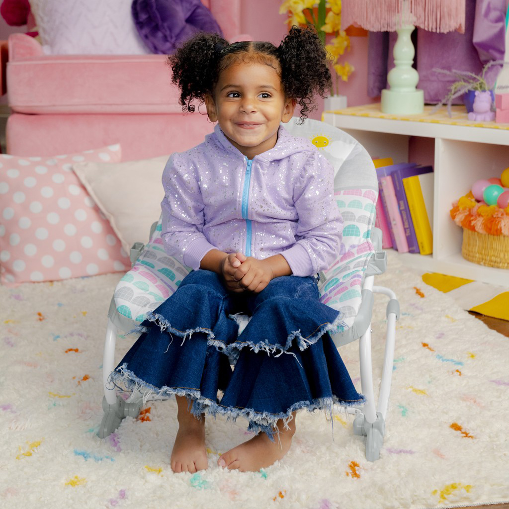 BRIGHT STARTS pihenőszék Rosy Rainbow™ 18 kg-ig