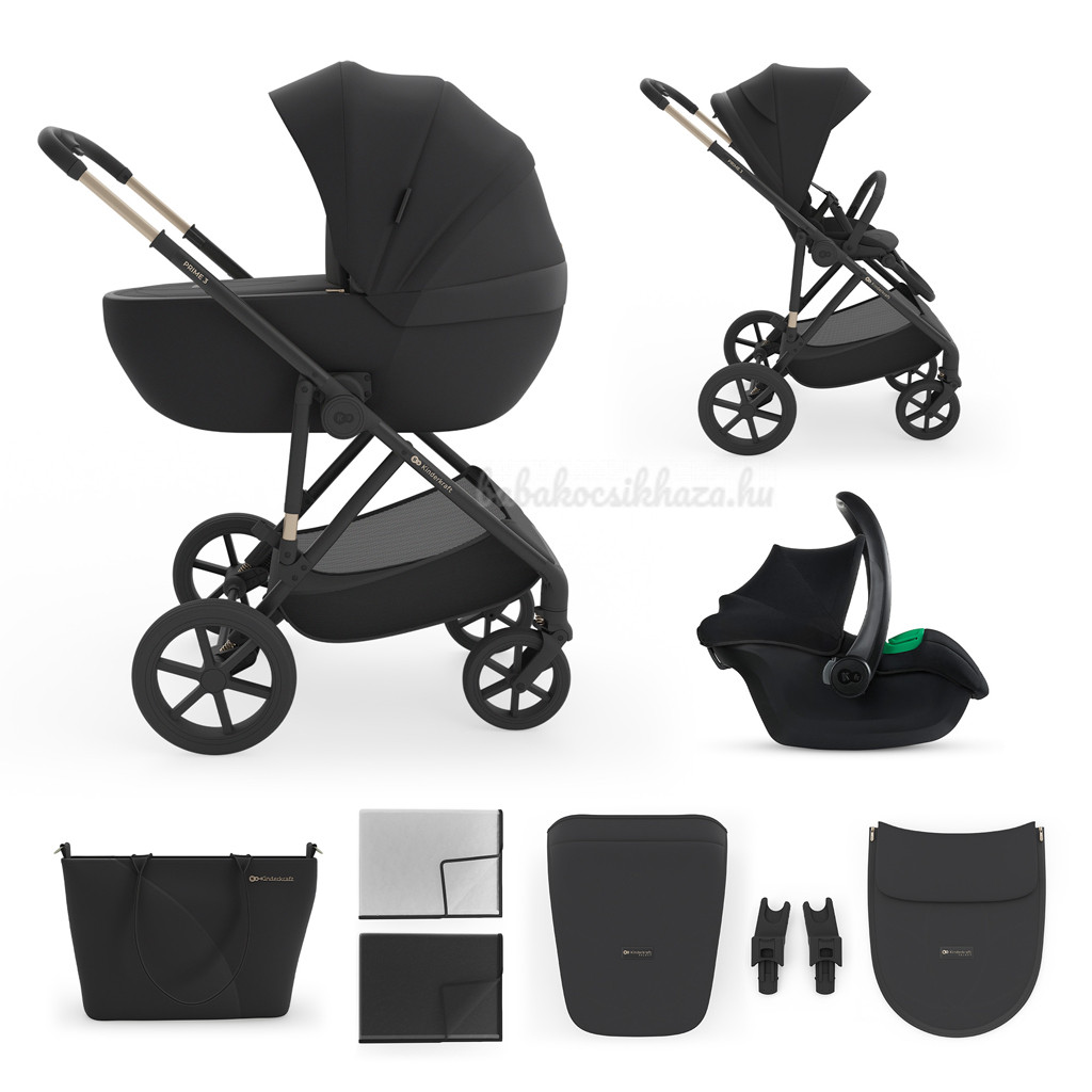 KINDERKRAFT Kombinált babakocsi 3 az 1-ben Prime 3 Venezian Black