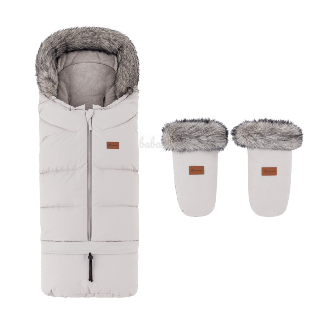 PETITE&MARS Arctic 4v1 téli bundazsák szett + babakocsi kézmelegítő Fjora Champagne Shower