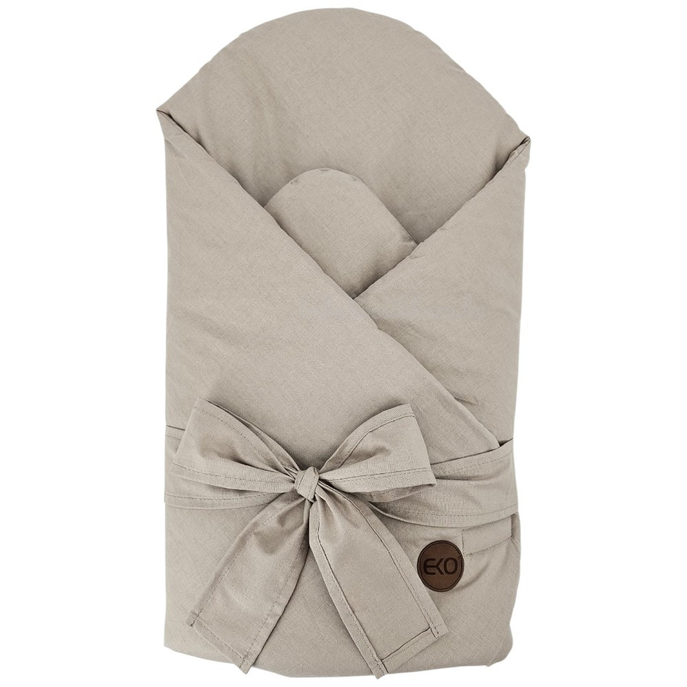 ECO Pamut pólya kivehető kókuszos betéttel és masnival Dark Beige 75x75cm