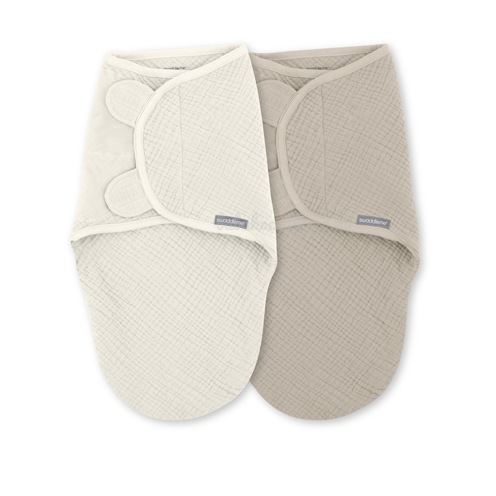 INGENUITY SwaddleMe™ muszlin pólya 1 db 0-3 hónapos kortól Cream/Cashew, 2 db