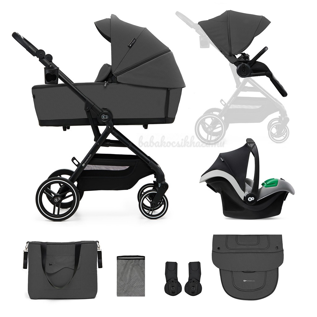 KINDERKRAFT SELECT Kombinált babakocsi Yoxi 3 az 1-ben Moonlight Grey